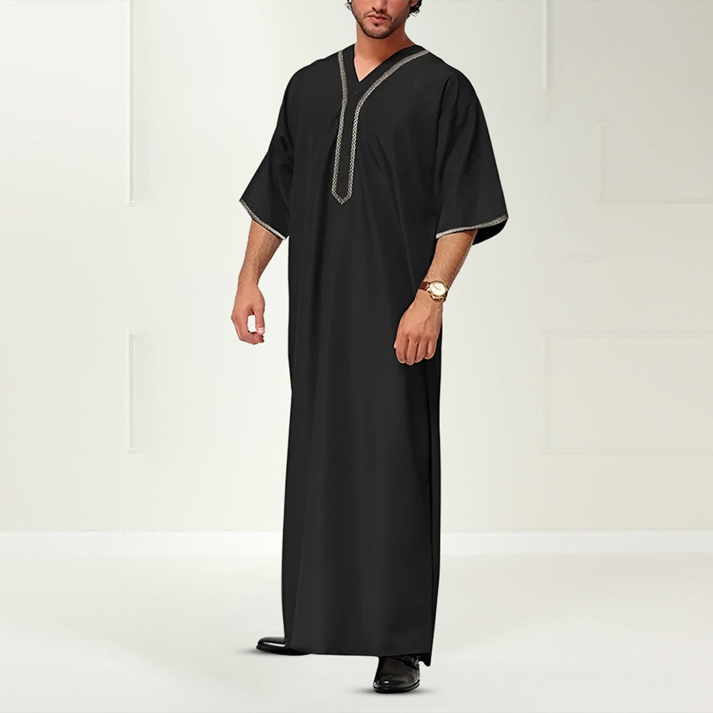 Native Solid Muslim Kaftan Dress for Men