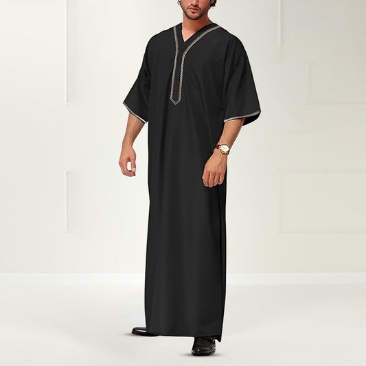 Native Solid Muslim Kaftan Dress for Men