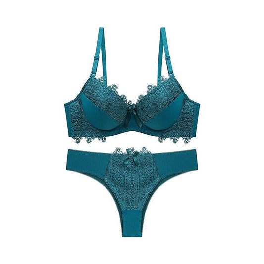 Trendy Pattern Lace Padded Bra & Panty for Women