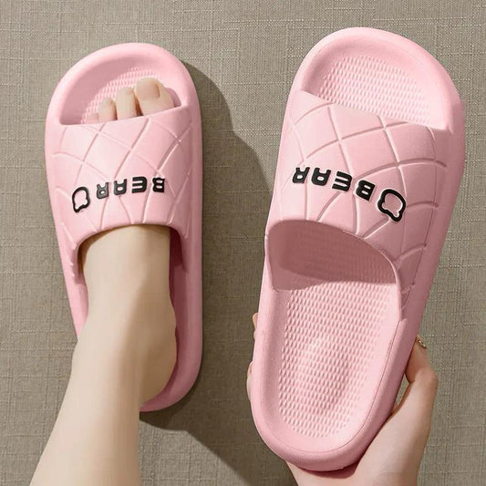 Bear Printed Style Flip Flop Beach Sandals for Women