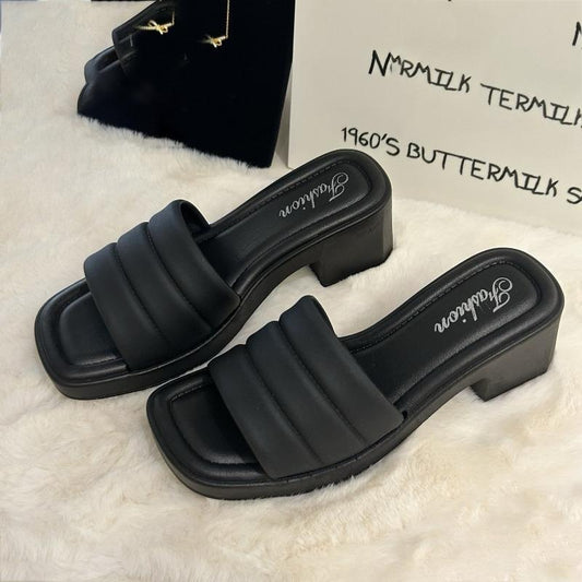 Chunky Fashion Solid Color Sandals for Women