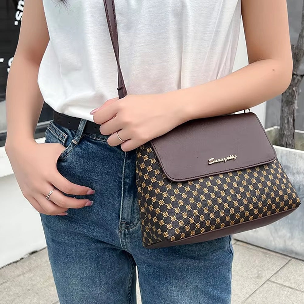 Printed Style Square Crossbody Hand Shoulder Bag for Women