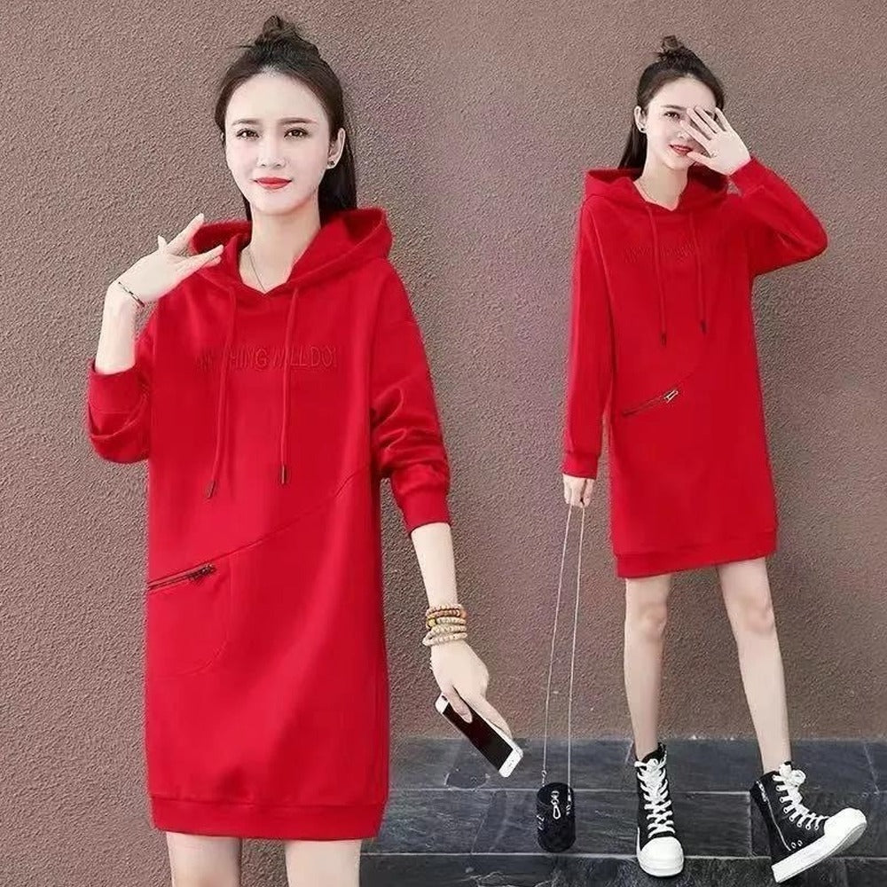 Street Fashion Long Fit Warm Winter Hoodies for Women
