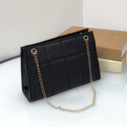 Leather Solid Chained Hand Shoulder Crossbody Bag for Women