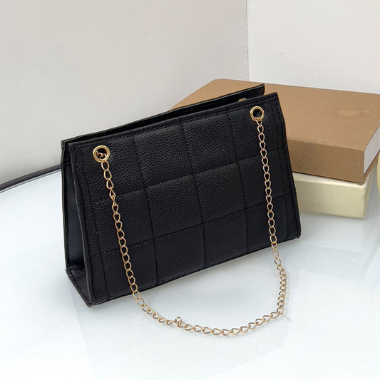 Leather Solid Chained Hand Shoulder Crossbody Bag for Women