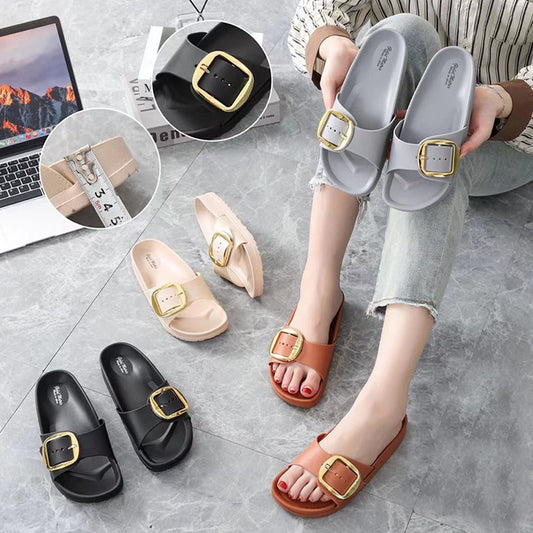 Beach Wear Thick Sole Slipper Buckle Fashion Sandals for Women