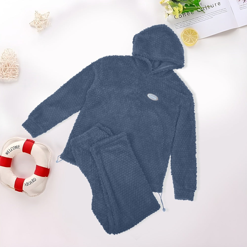 Solid Fur Fashion Hoodies & Pants for Women