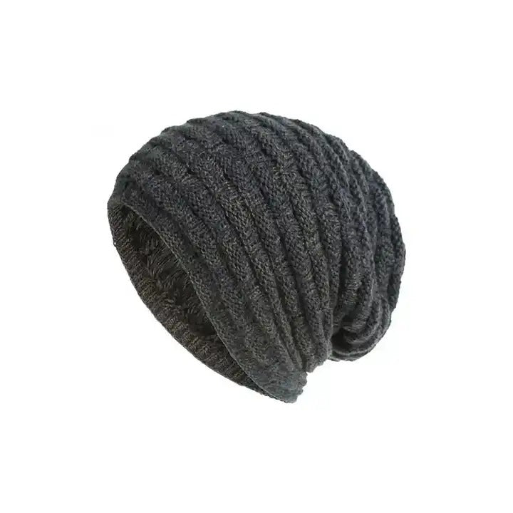 Vintage Fashion Solid Cuffed Winter Hat Knit with Warm Cap for Women