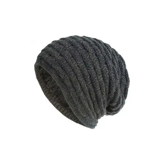 Vintage Fashion Solid Cuffed Winter Hat Knit with Warm Cap for Women