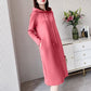 Solid Long Fleece Sweat Hooded Dress for Women