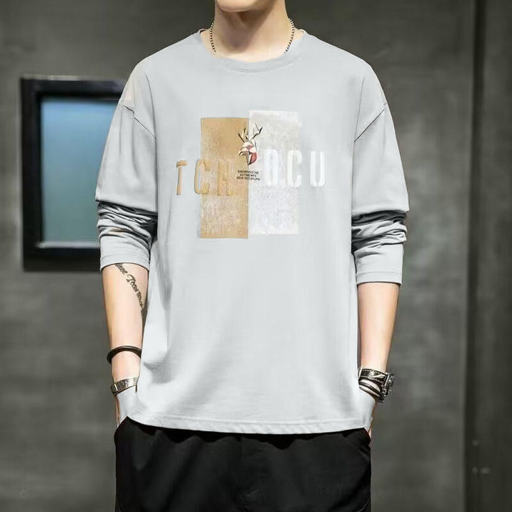 Graphics Printed Long Sleeve Pullover for Men