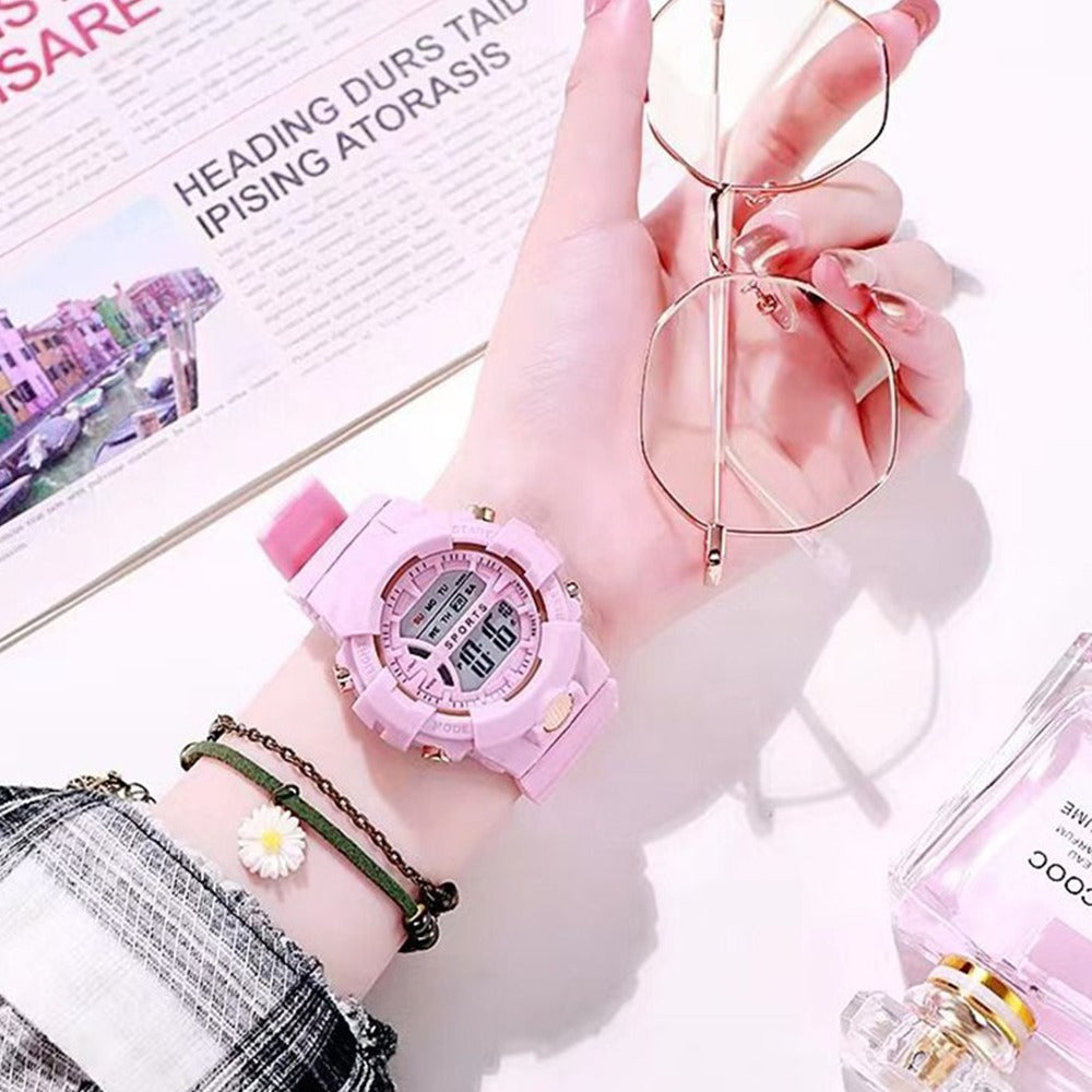 Digital Display Sports Style Wrist Watch for Women