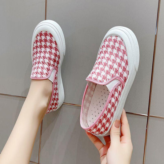 Checkered Pattern Fashion Canvas Shoes for Women
