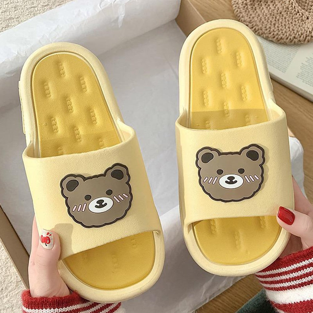 Bear Pattern Flip Flop Sandals for Women