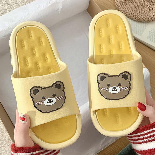 Bear Pattern Flip Flop Sandals for Women