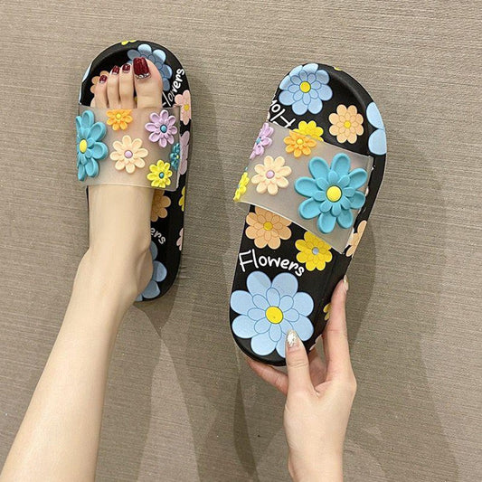 Latest Floral Pattern Slipper Sandals for Women