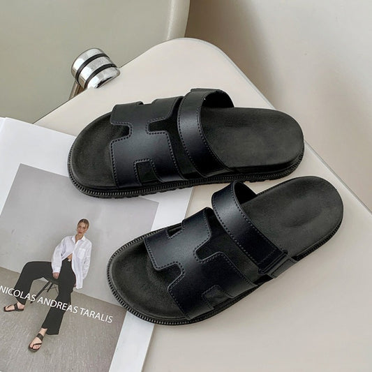 Truffle Open Toe Flat H-Shape Sandals for Women