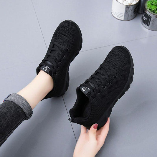 Working Safety Fashion Mesh Lace Up Casual Sneaker Shoes for Women