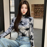 Korean Printed Fashion Aesthetic Full Sleeve T-shirt for Women
