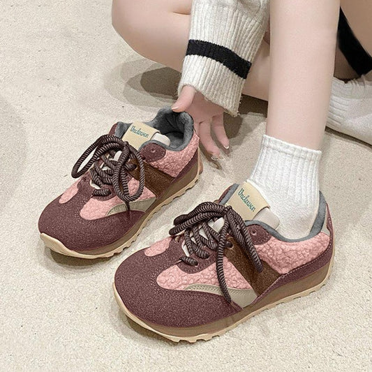 Artificial Leather Round Toe Lace Up Shoes for Women