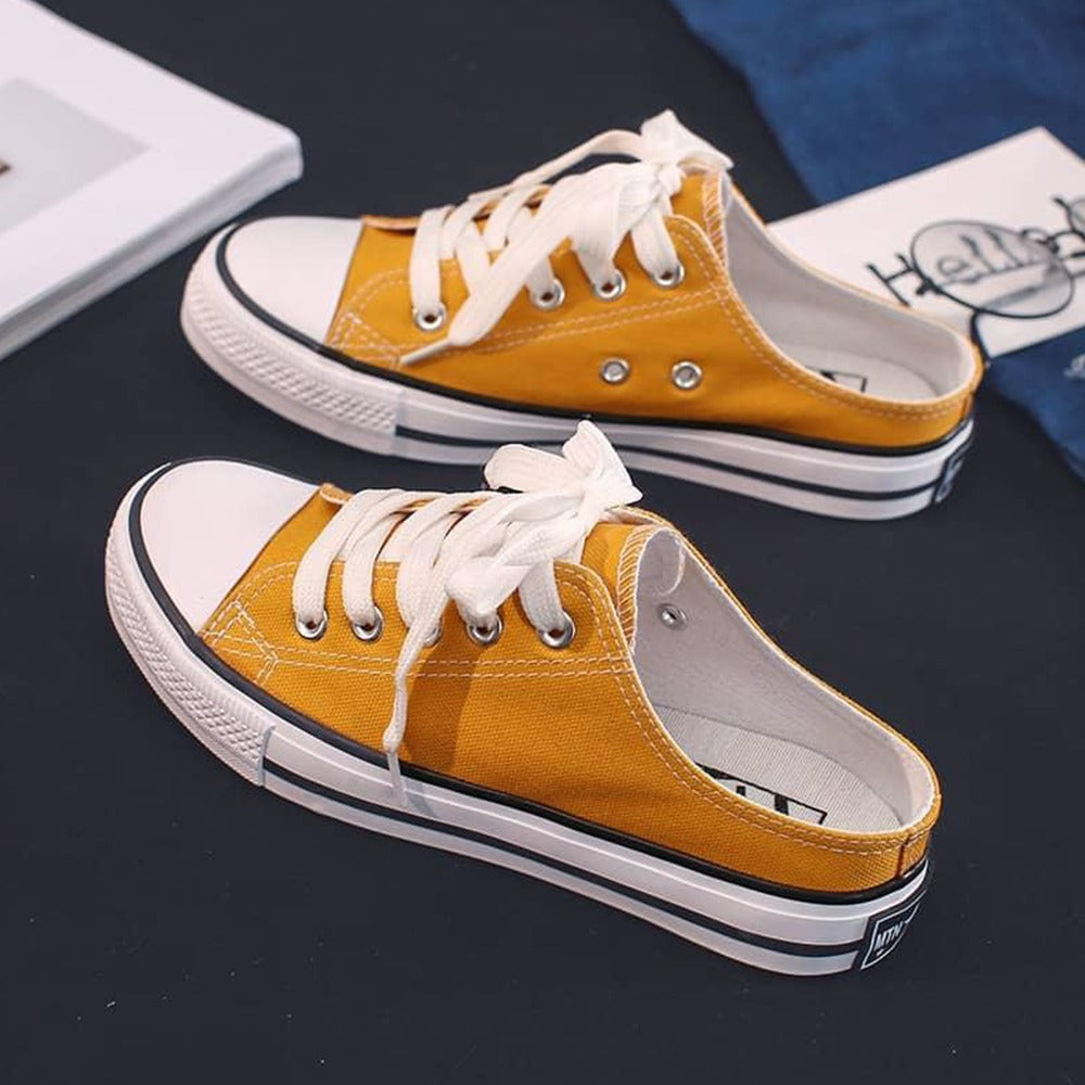 Slip On Lace Up Canvas Shoe Sandals for Women