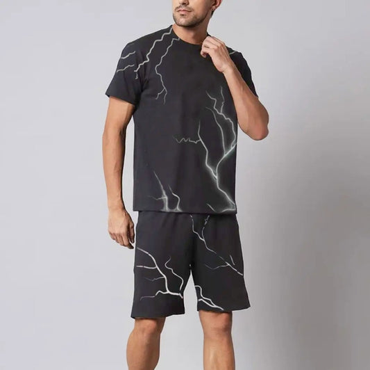 Round Neck Design Printed Style T-shirt & Shorts for Women