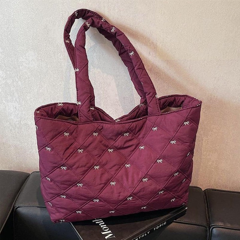 Puffer Fashion Tote Snap Commuter Korean Popular Handbags for Women