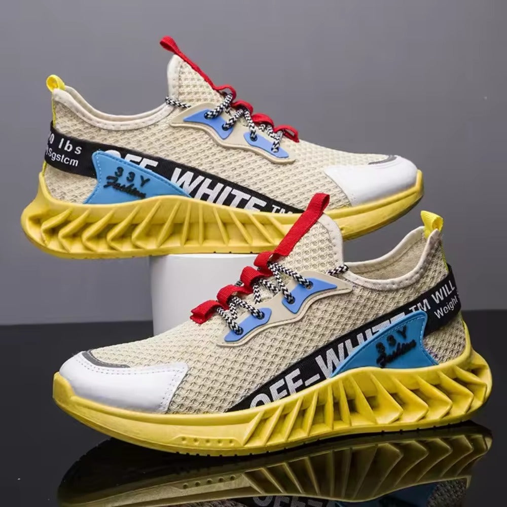 Latest Printed Fashion Breathable Lace Up Sneakers for Men