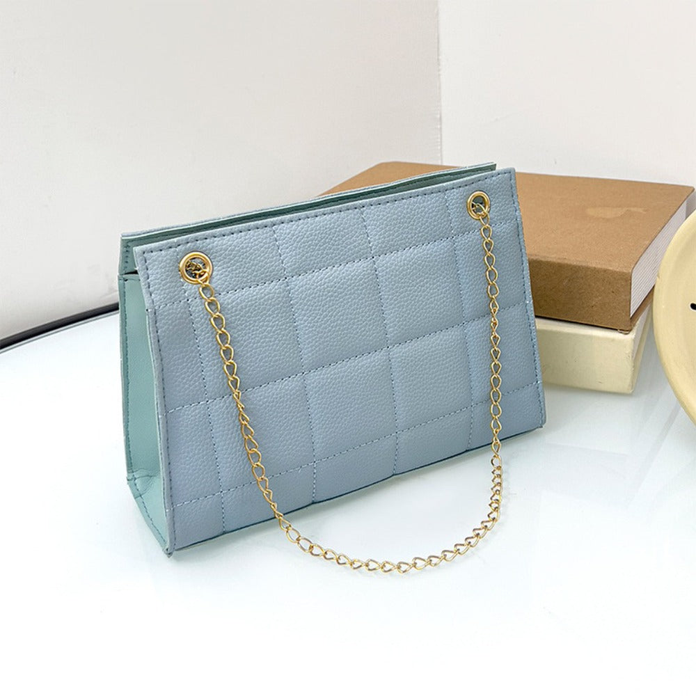 Leather Solid Chained Hand Shoulder Crossbody Bag for Women