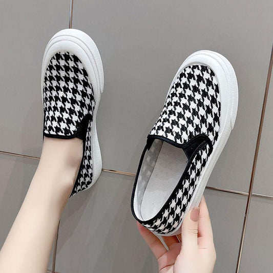 Checkered Pattern Fashion Canvas Shoes for Women