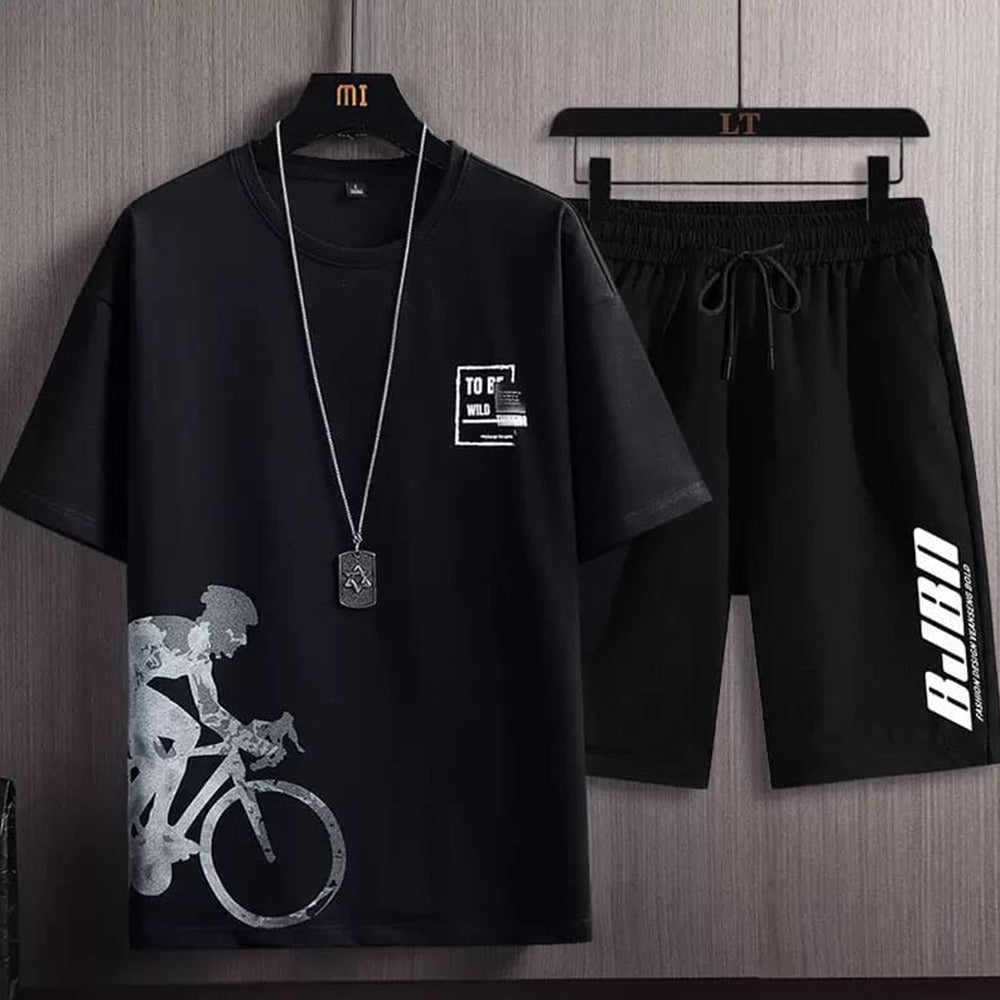 Graphics Printed Short Sleeve T-shirt & Shorts for Men