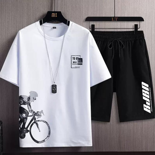 Graphics Printed Short Sleeve T-shirt & Shorts for Men