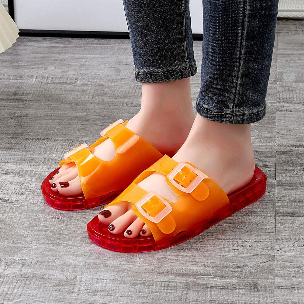Office Outdoor Wear Buckled Fashion Flat Sandals for Women
