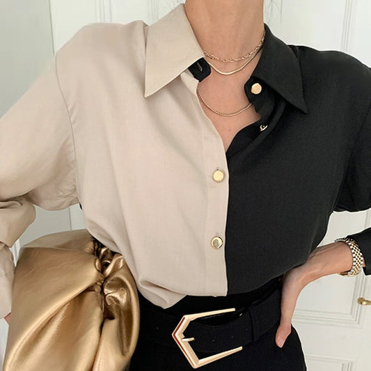 Color Block Style Full Sleeve Shirt for Women
