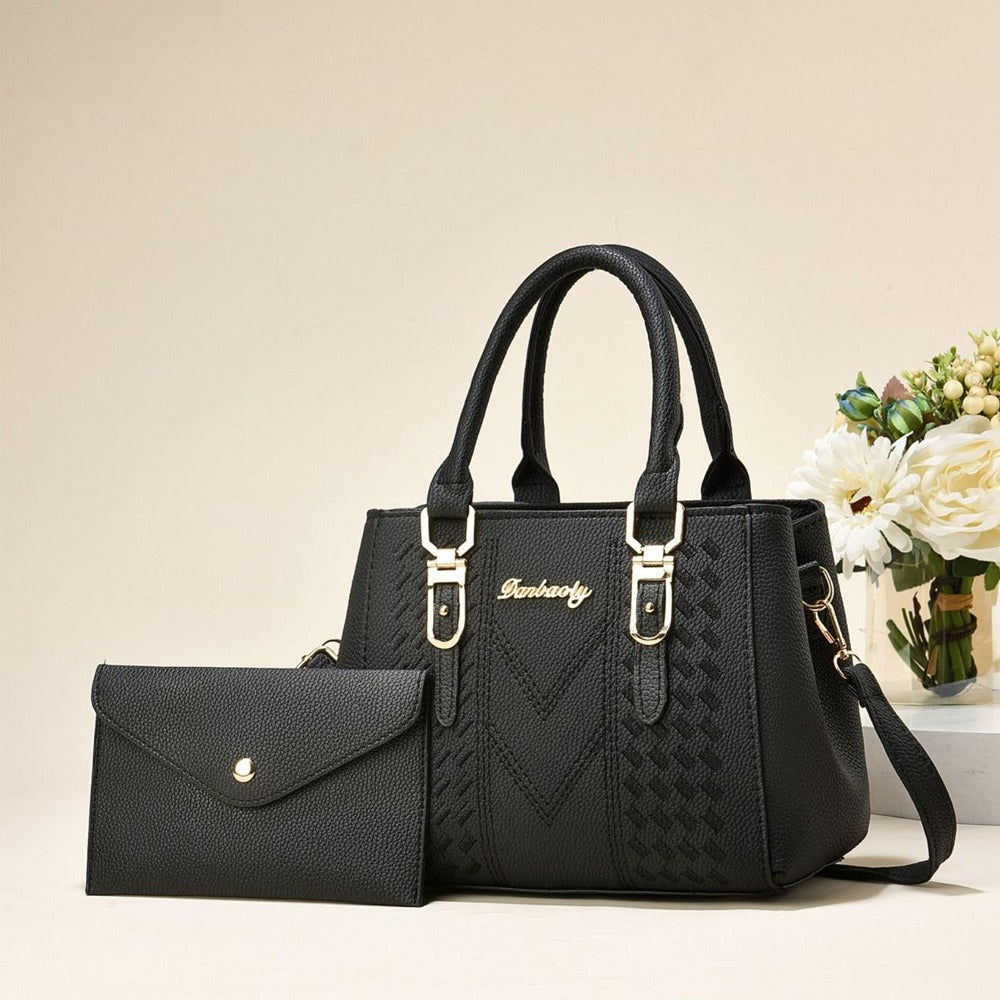 Embroidery Pattern Solid Hand Shoulder Bag & Purse for Women