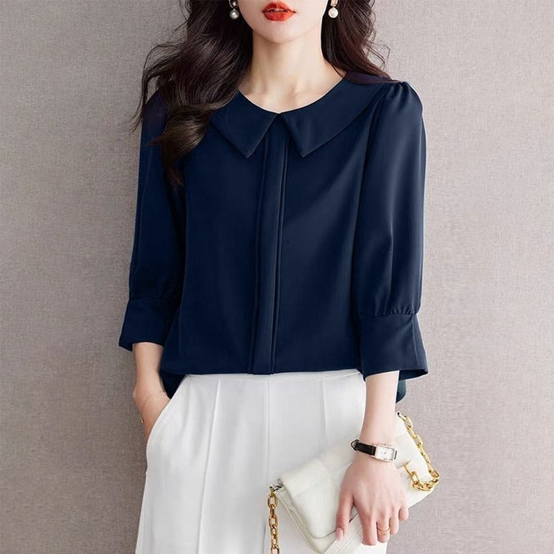 Solid Color Thin Full Sleeve Casual Wears for Women