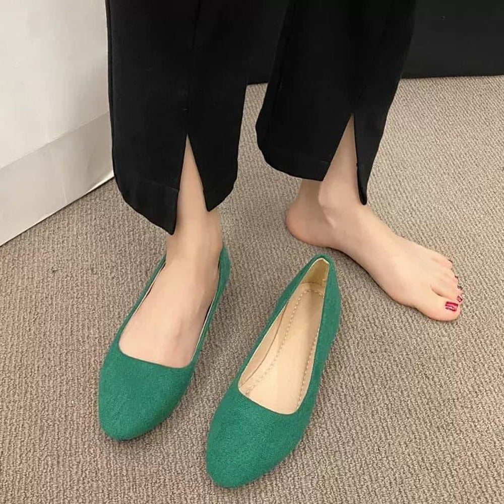 Flat Solid Color Pointed Toe Shoes for Women