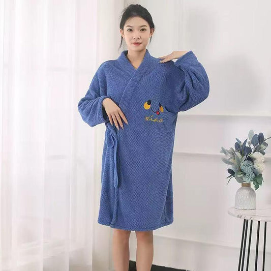 Terry Cotton Mix Bath Robe for Women