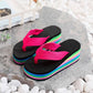 Wedge Floral Flip Flop Multicolor Sole Beach Sandals for Women