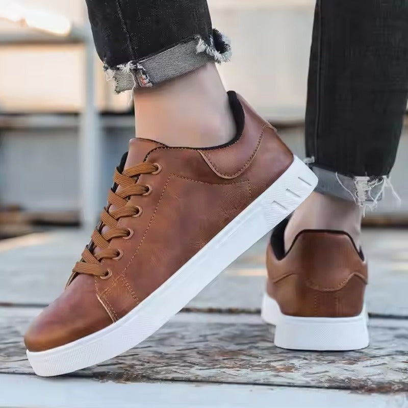 Synthetic Fashion Solid Lace Up Shoes for Men