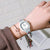 Stylish Designer Pattern Quartz Square Watch for Ladies