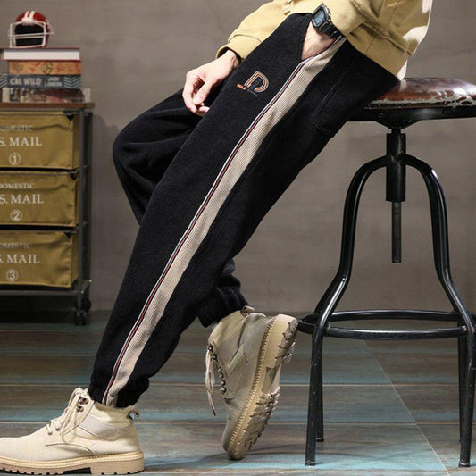 Casual Street Fashion Lined Pattern Sweat Pants for Women