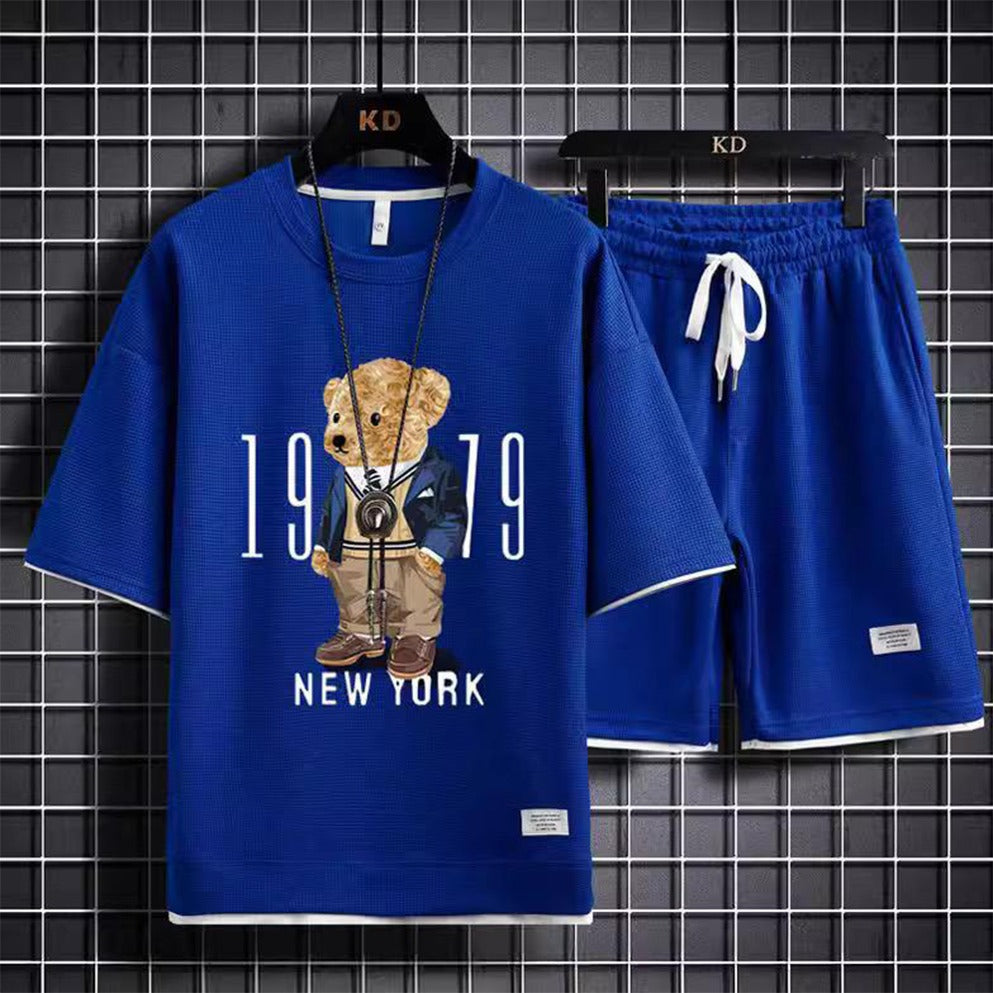 Graphics Printed Fashion Short Sleeve T-shirt & Shorts for Men