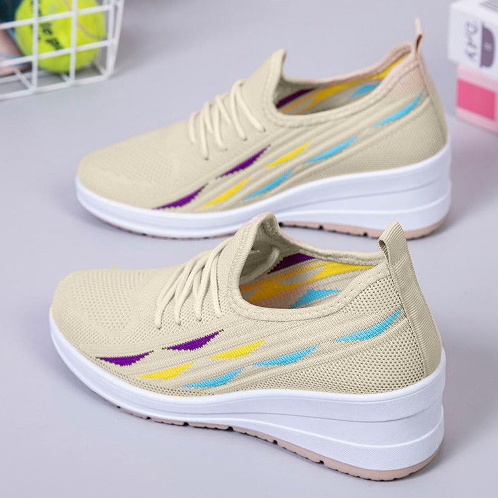 Walking Fashion Thick Sole Mesh Casual Sneakers for Women