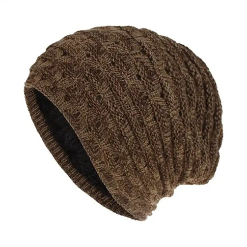 Vintage Fashion Solid Cuffed Winter Hat Knit with Warm Cap for Women