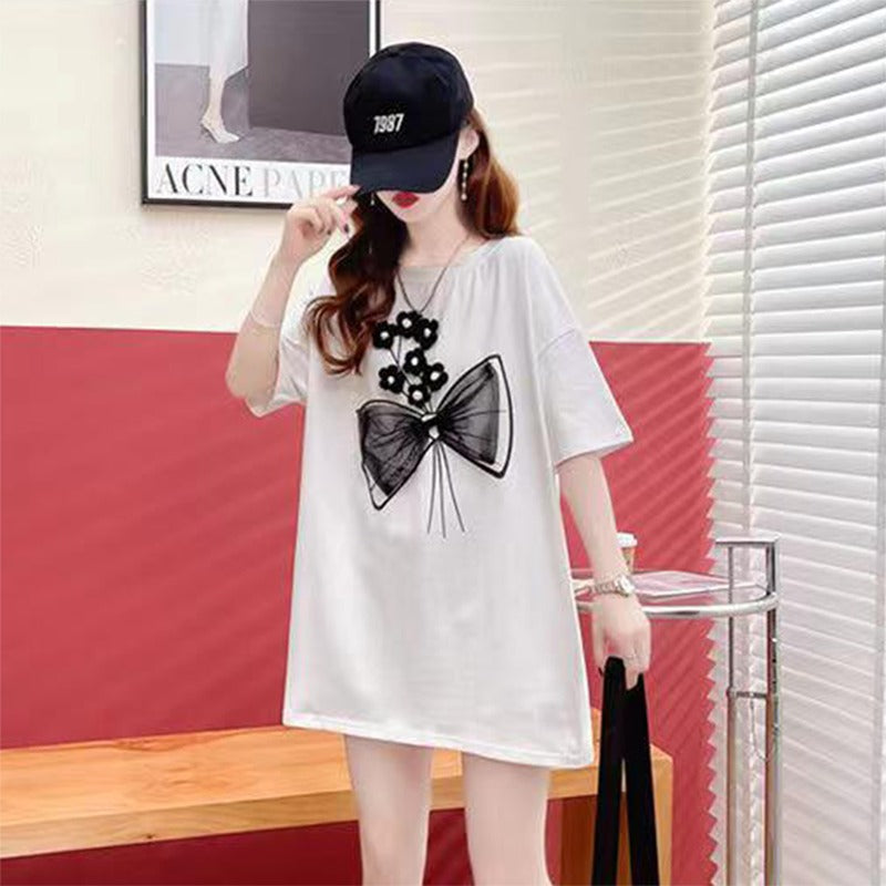 Short Sleeve Printed Fashion Oversized T-shirt for Women