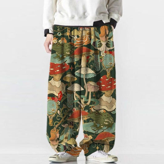 Summer Linen Baggy Printed Fashion Pants for Men