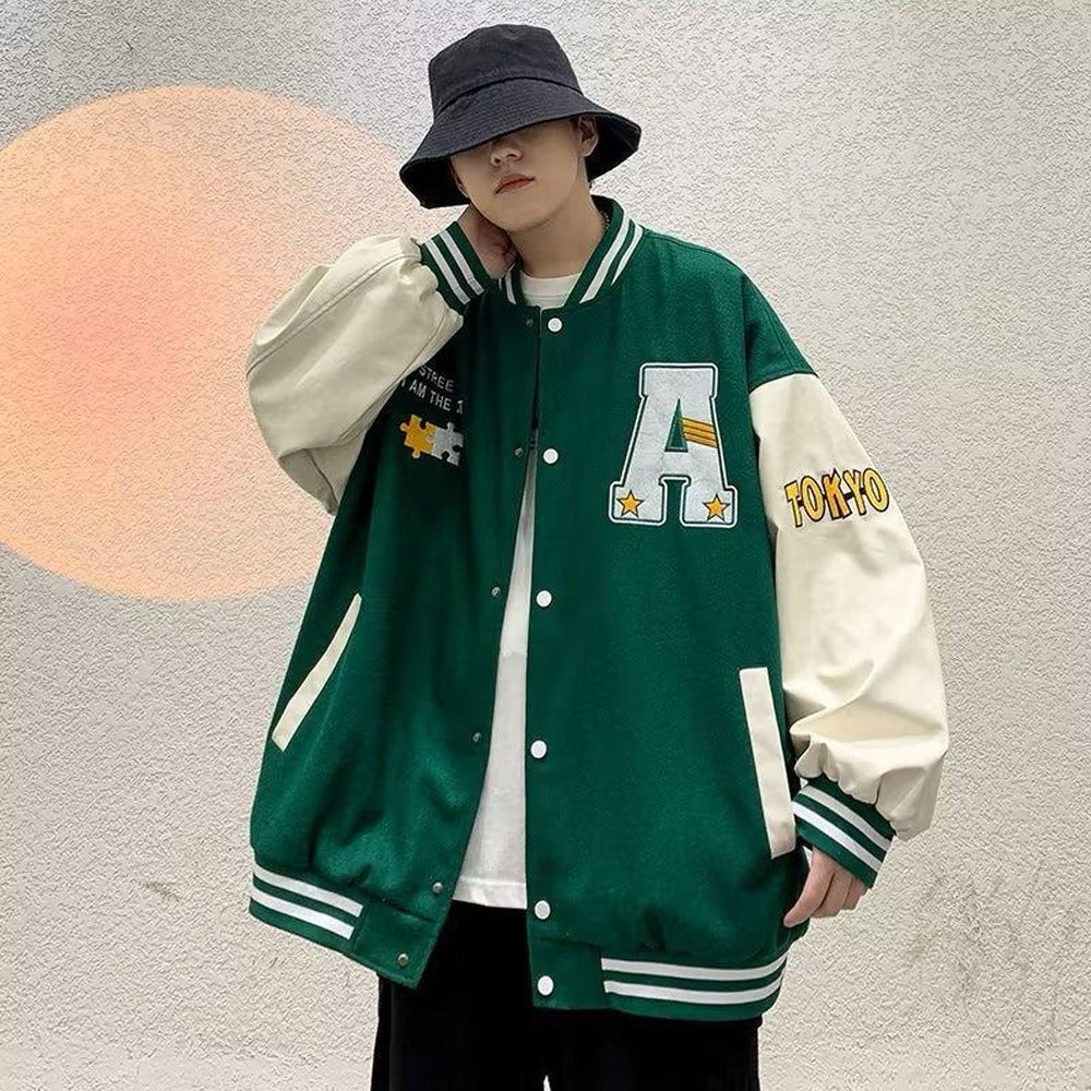 Full Sleeve Casual Winter Puzzle Letter Jacket for Men