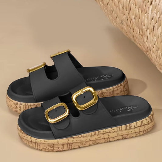 Double Buckle Band Summer Fashion Sandals for Women