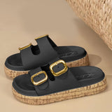 Double Buckle Band Summer Fashion Sandals for Women